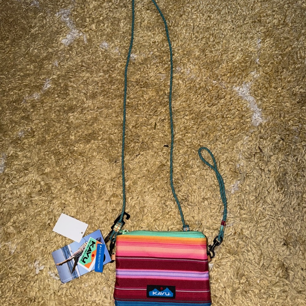 Kavu Striped Red and Green Crossbody Bag